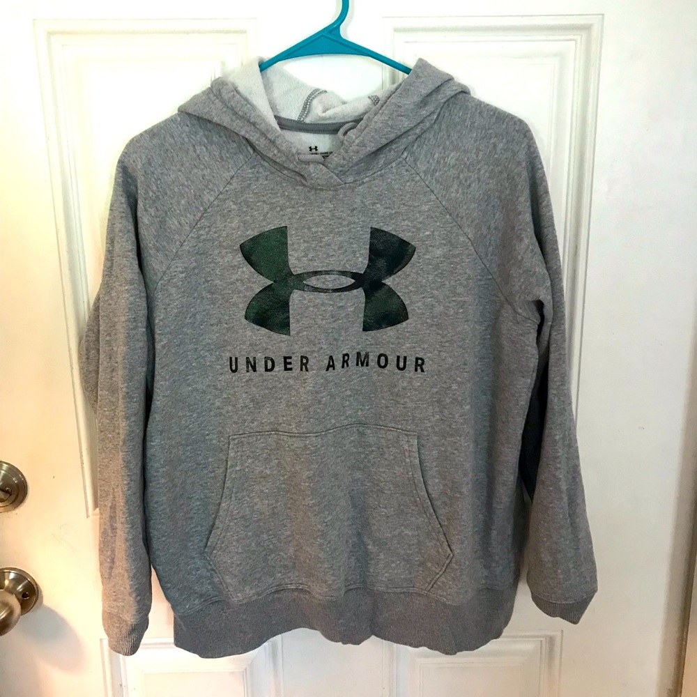 Basic gray Under Armour Pullover sweater hoodie size small
